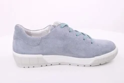 ACO Damen Halbschuh Rauleder H- Weite Wechselfußbett grau blau S14 1368/1312