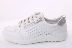 ACO Damen Sneaker Halbschuh Leder K- Weite Wechselfußbett weiß S14 1420/11617