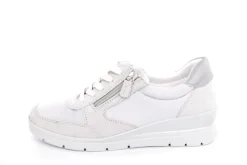 ACO LUNA 18 Damen Sneaker Leder/ Textil Wechselfußbett florales Muster grau S13 863/9309