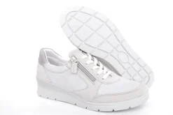 ACO LUNA 18 Damen Sneaker Leder/ Textil Wechselfußbett florales Muster grau S13 863/9309