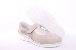 Aco Riemchenschuh DAHLIE 03  Slipper Ballerina Riemen beige S12  1125/10183