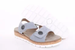 Aco Sandalette Mia 24 Leder Klettverschluss Wechselfußbett  blau S13  545/8194
