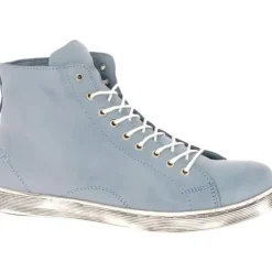 Andrea Conti Damen Sneaker High Schnürschuh Leder Wechselfußbett blau S14 0341500398