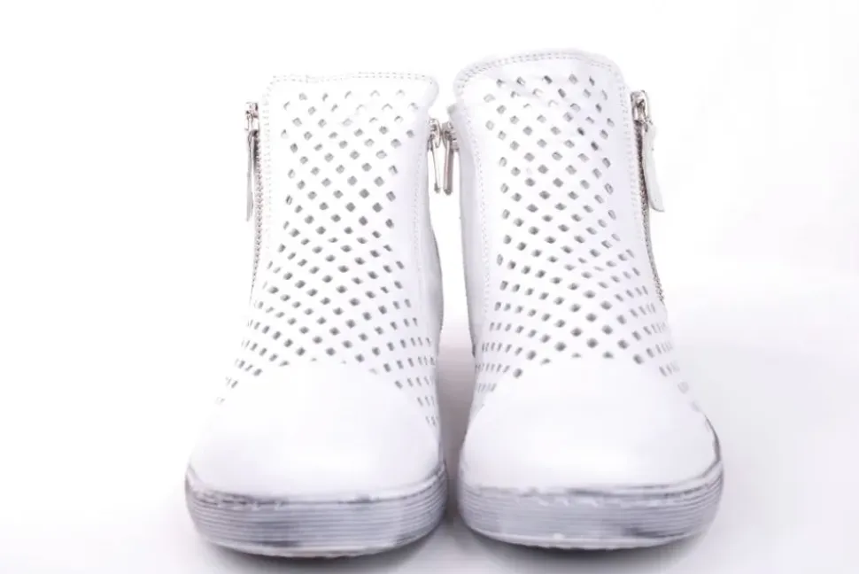 Andrea Conti Sommer- Stiefel Stiefelette Leder durchbrochen weiß S12 0349615001
