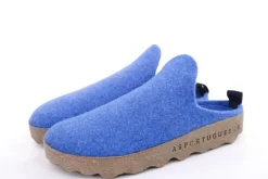 ASPORTUGUESAS Damen Pantolette Wolle Kork vegan Nachhaltig blau S22 P018023052