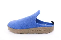 ASPORTUGUESAS Damen Pantolette Wolle Kork vegan Nachhaltig blau S22 P018023052