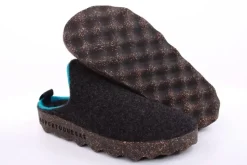 ASPORTUGUESAS Damen Pantolette Wolle Kork vegan Nachhaltig grau S22 P018023016