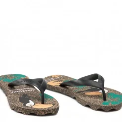 ASPORTUGUESAS Zehentrenner FlipFlop schwarz Papagei P018116005