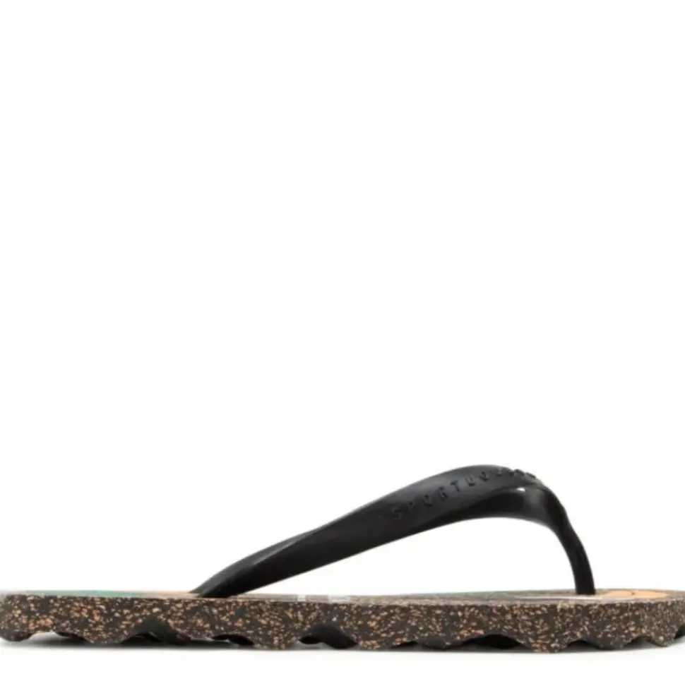 ASPORTUGUESAS Zehentrenner FlipFlop schwarz Papagei P018116005