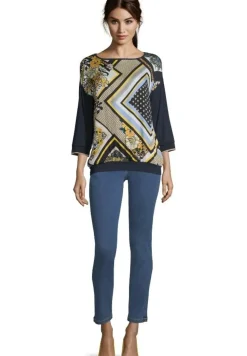 Betty Barclay Bluse Shirt 3/4 blau camel 20441132