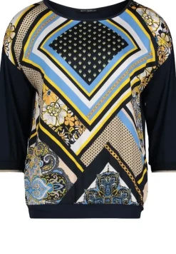 Betty Barclay Bluse Shirt 3/4 blau camel 20441132