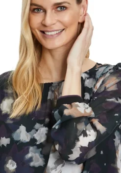 Betty Barclay Chiffonkleid florales Muster Knielang schwarz S22 12331517