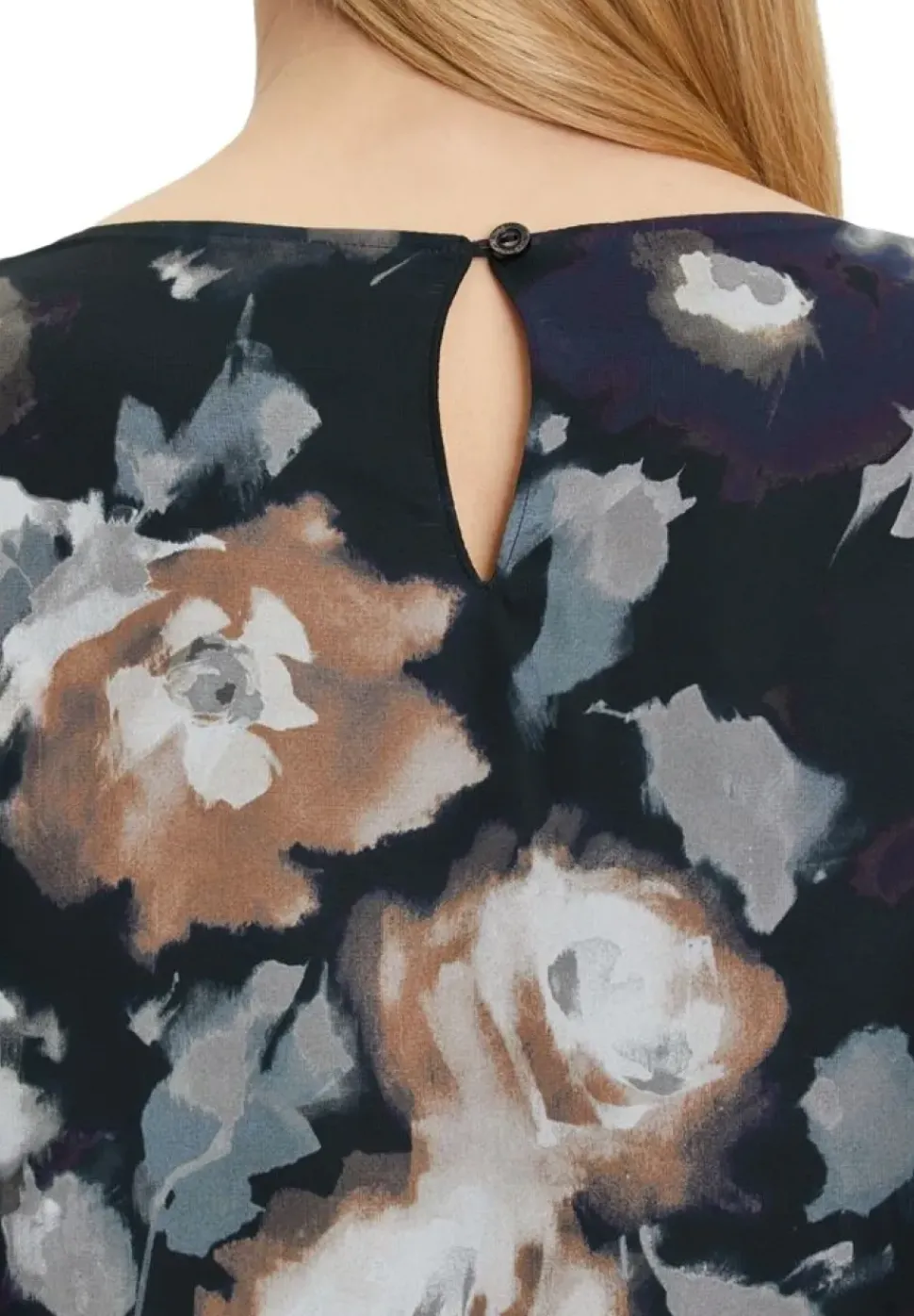 Betty Barclay Chiffonkleid florales Muster Knielang schwarz S22 12331517
