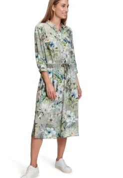 Betty Barclay Hemdblusenkleid 3/4 Arm Midi- Länge grün blau S12 11581066