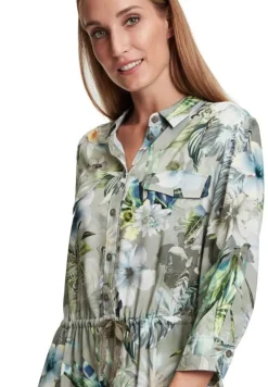 Betty Barclay Hemdblusenkleid 3/4 Arm Midi- Länge grün blau S12 11581066