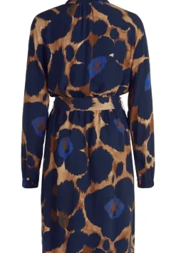 Betty Barclay Hemdblusenkleid Allover- Print Bindegürtel blau S23 14242212