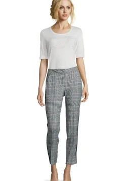 Betty Barclay Hose Regular Fit kariert blau beige 60791052
