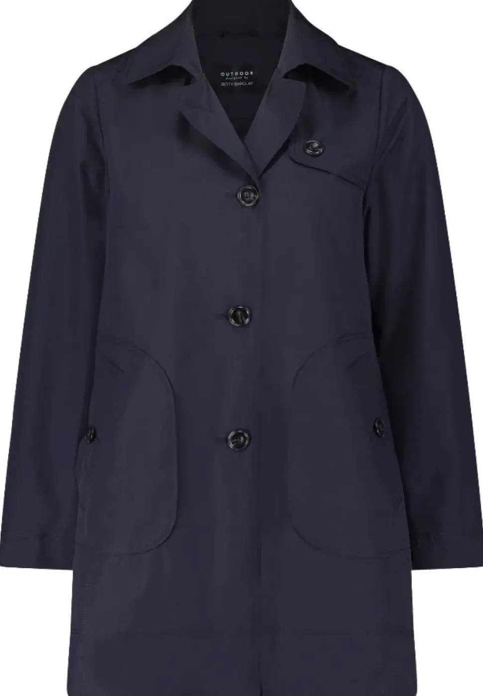 Betty Barclay Kurzmantel Reverskragen aufgesetzte Taschen beige, blau S14 76152036