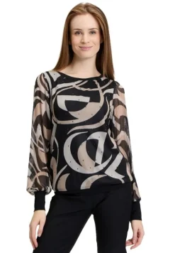 Betty Barclay Langarm-Shirt SCHWARZ/BEIGE PATTERN 23561099
