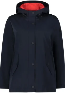 Betty Barclay Outdoorjacke Funktionsjacke Kapuze 2 Wege Reißverschluss A- Linie blau S14 76111821