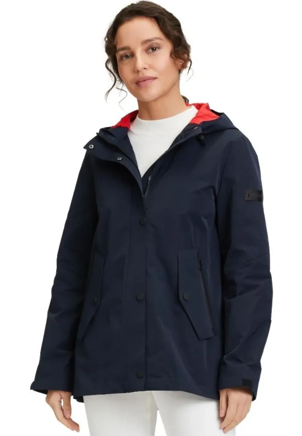 Betty Barclay Outdoorjacke Funktionsjacke Kapuze 2 Wege Reißverschluss A- Linie blau S14 76111821