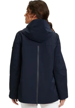 Betty Barclay Outdoorjacke Funktionsjacke Kapuze 2 Wege Reißverschluss A- Linie blau S14 76111821