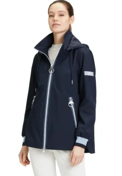 Betty Barclay Outdoorjacke Kapuze Stehkragen Zweiwege Reißverschluss blau S14 76421518