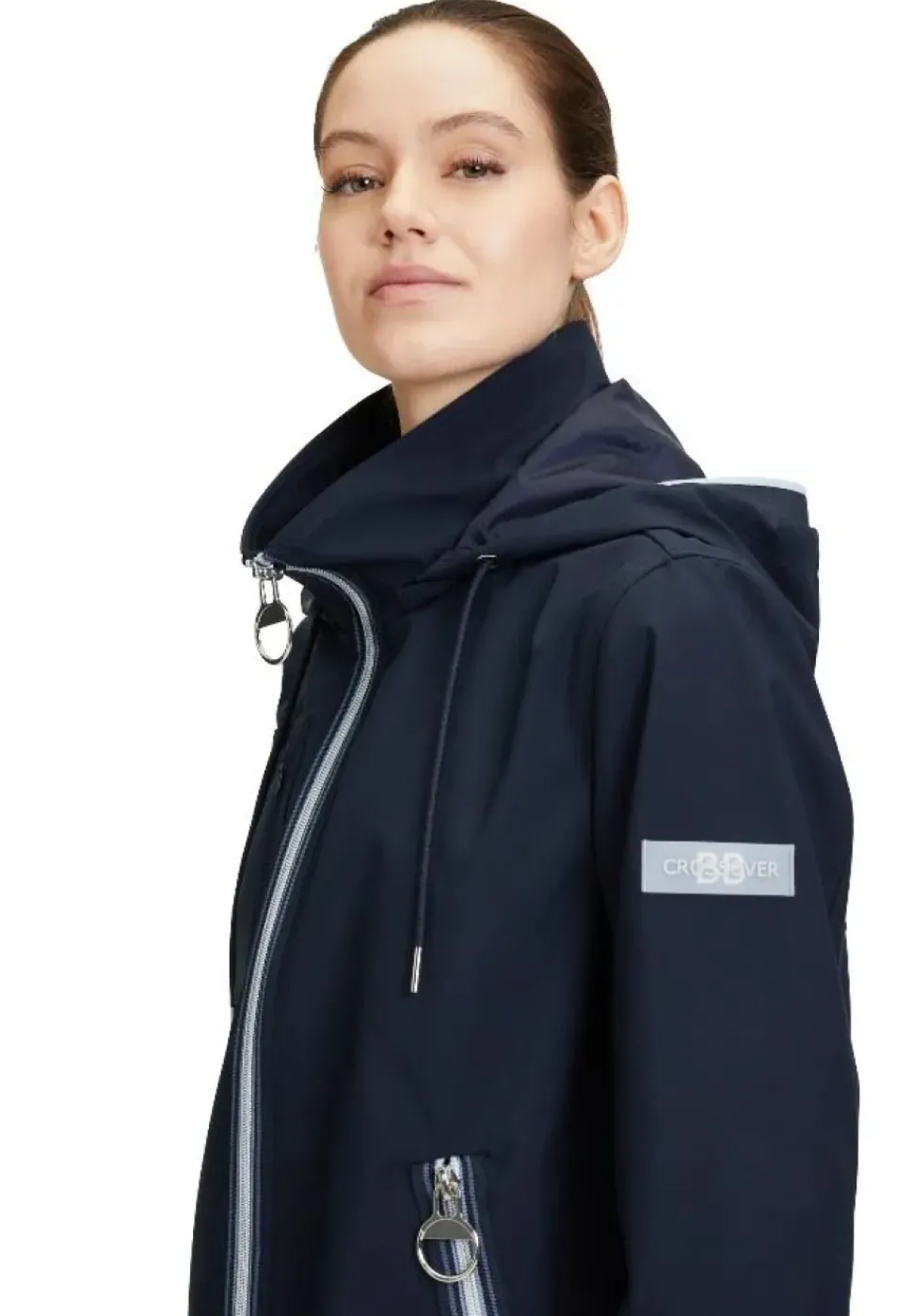 Betty Barclay Outdoorjacke Kapuze Stehkragen Zweiwege Reißverschluss blau S14 76421518