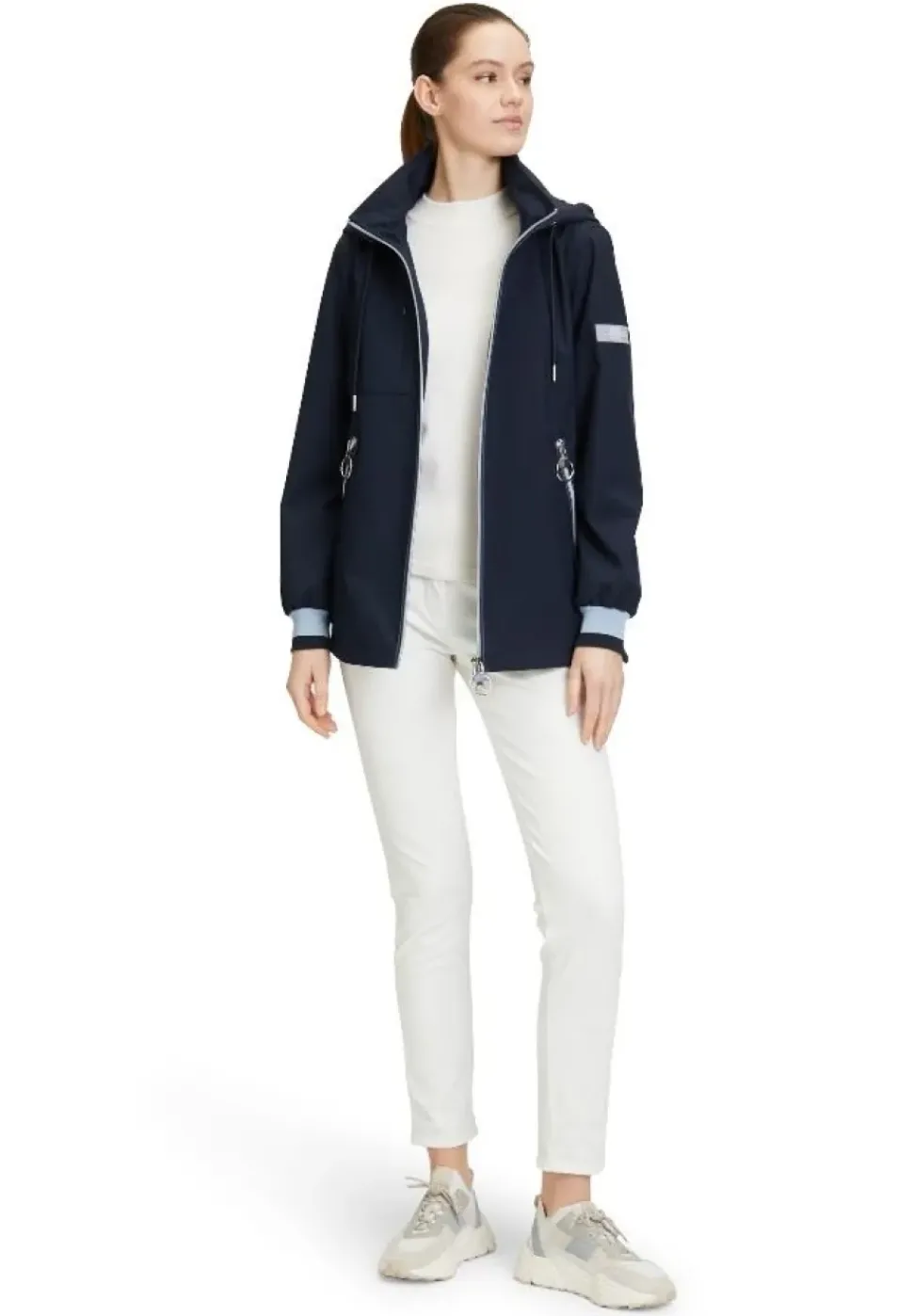 Betty Barclay Outdoorjacke Kapuze Stehkragen Zweiwege Reißverschluss blau S14 76421518