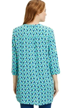 Betty Barclay Schlupfbluse 34 Arm blau gruen S14 86732540