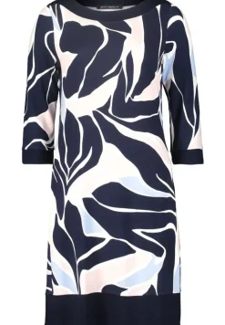 Betty Barclay Shirtkleid 3/4 Arm U- Boot Ausschnitt Nahttaschen blau S14 15402065