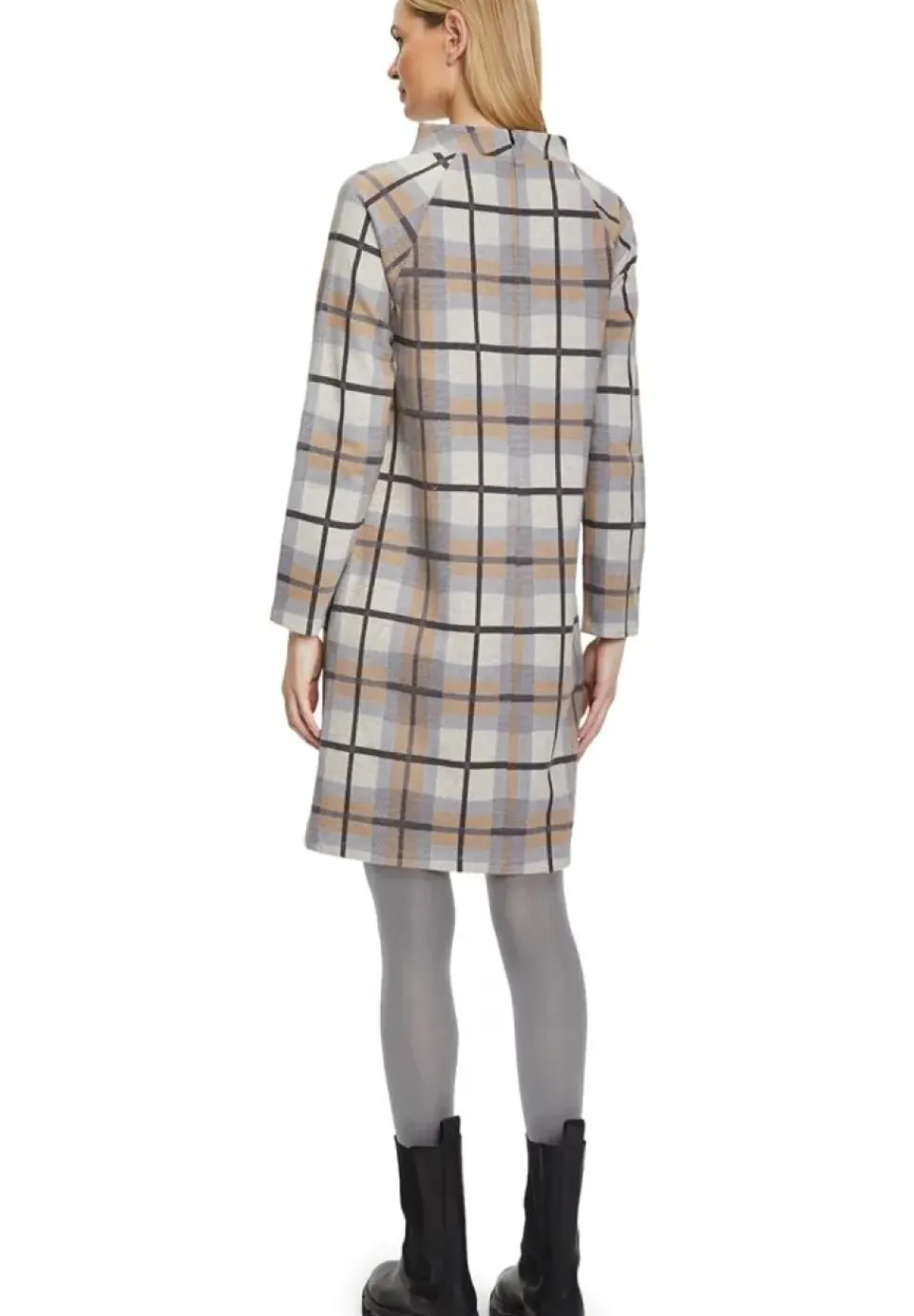 Betty Barclay Shirtkleid Stehkragen aufgesetzte Taschen grau S22 12321134