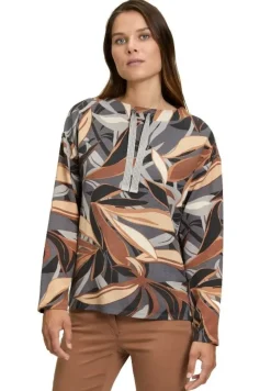 Betty Barclay Sweatshirt Blumenpattern Stehkragen GAU/BRAUN 21782802
