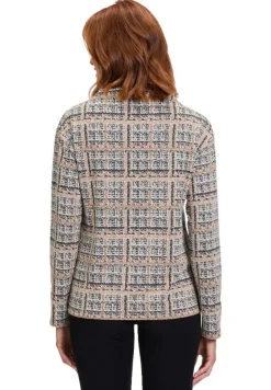 Betty Barclay Sweatshirt Turtleneck Kragen GRAU/BEIGE KARIERT 21802878