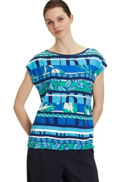 Betty Barclay T - Shirt Rundhals gemustert blau S14 20812218