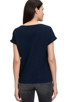 Betty Barclay T- Shirt Schleifenknoten U- Boot- Ausschnitt blau S14 21402781