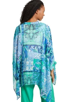 Betty Barclay Tunikabluse Fledermausärmel onesize blau - gruen S14 86902589