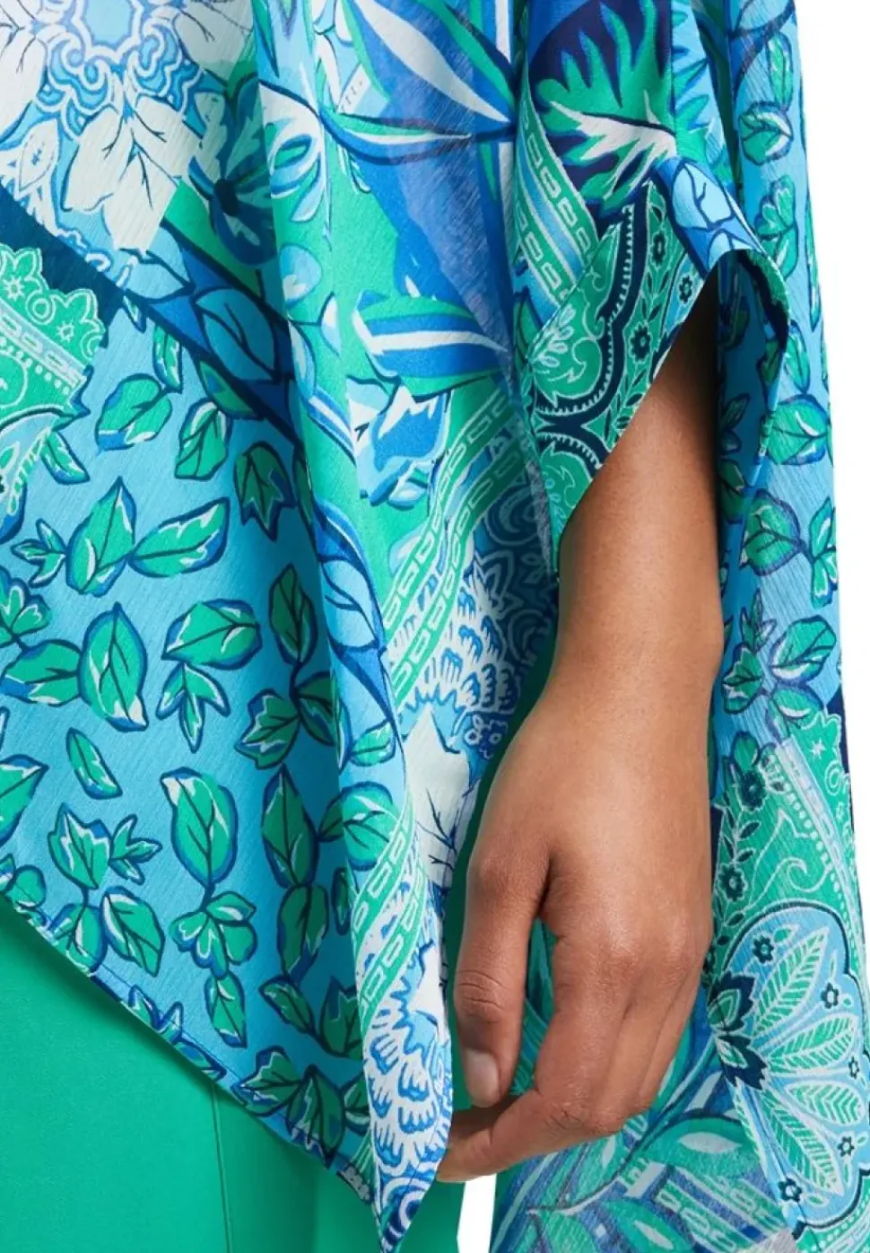Betty Barclay Tunikabluse Fledermausärmel onesize blau - gruen S14 86902589