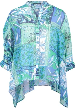 Betty Barclay Tunikabluse Fledermausärmel onesize blau - gruen S14 86902589