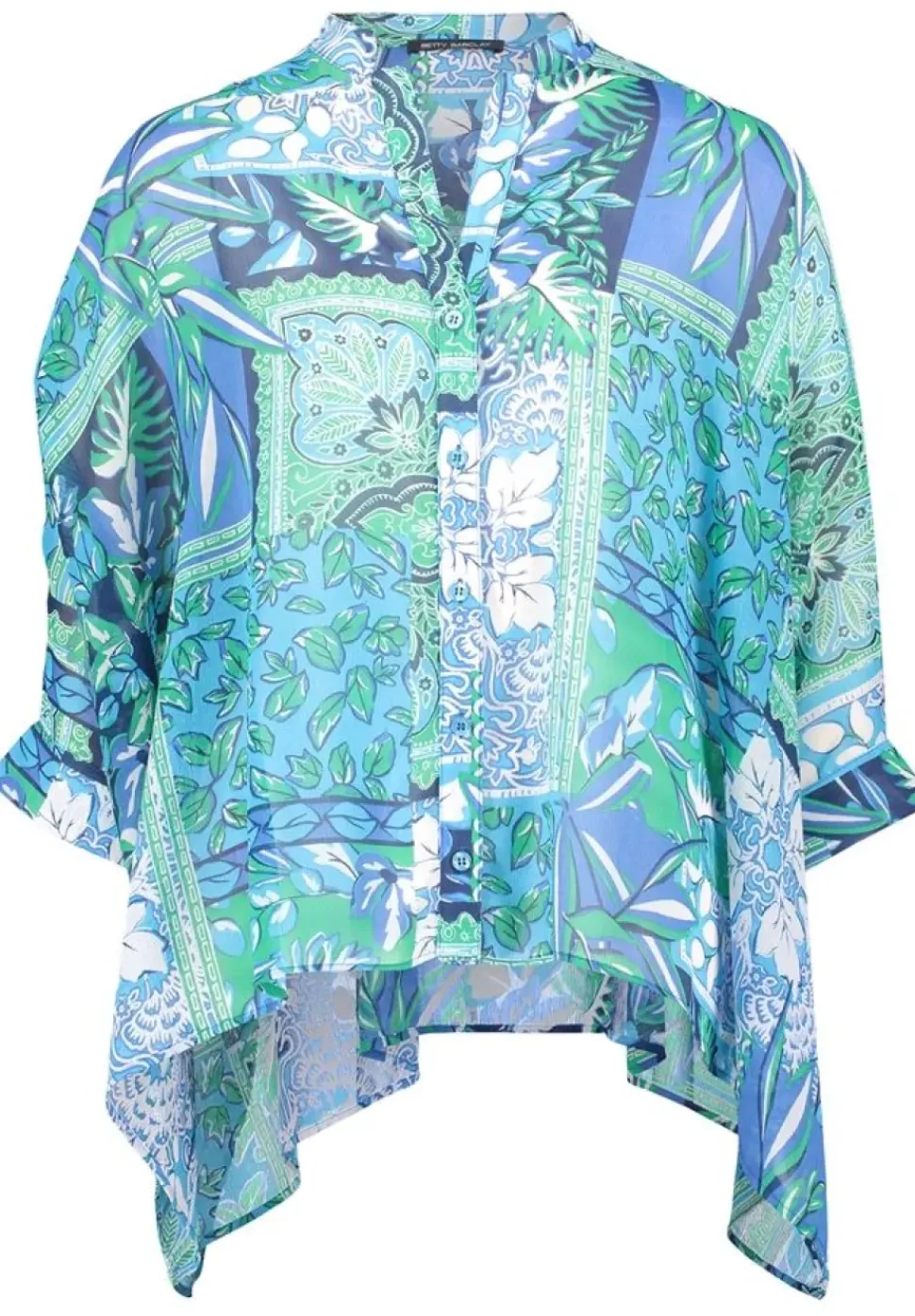 Betty Barclay Tunikabluse Fledermausärmel onesize blau - gruen S14 86902589
