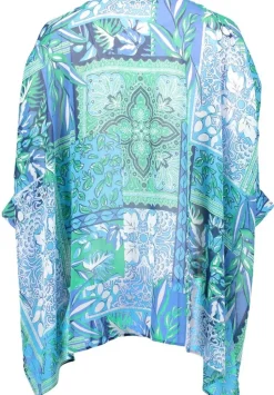 Betty Barclay Tunikabluse Fledermausärmel onesize blau - gruen S14 86902589