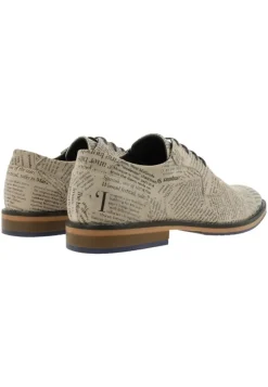 Bullboxer Herren Schnürer Zeitungsdruck elegant beige S13 663K21008A