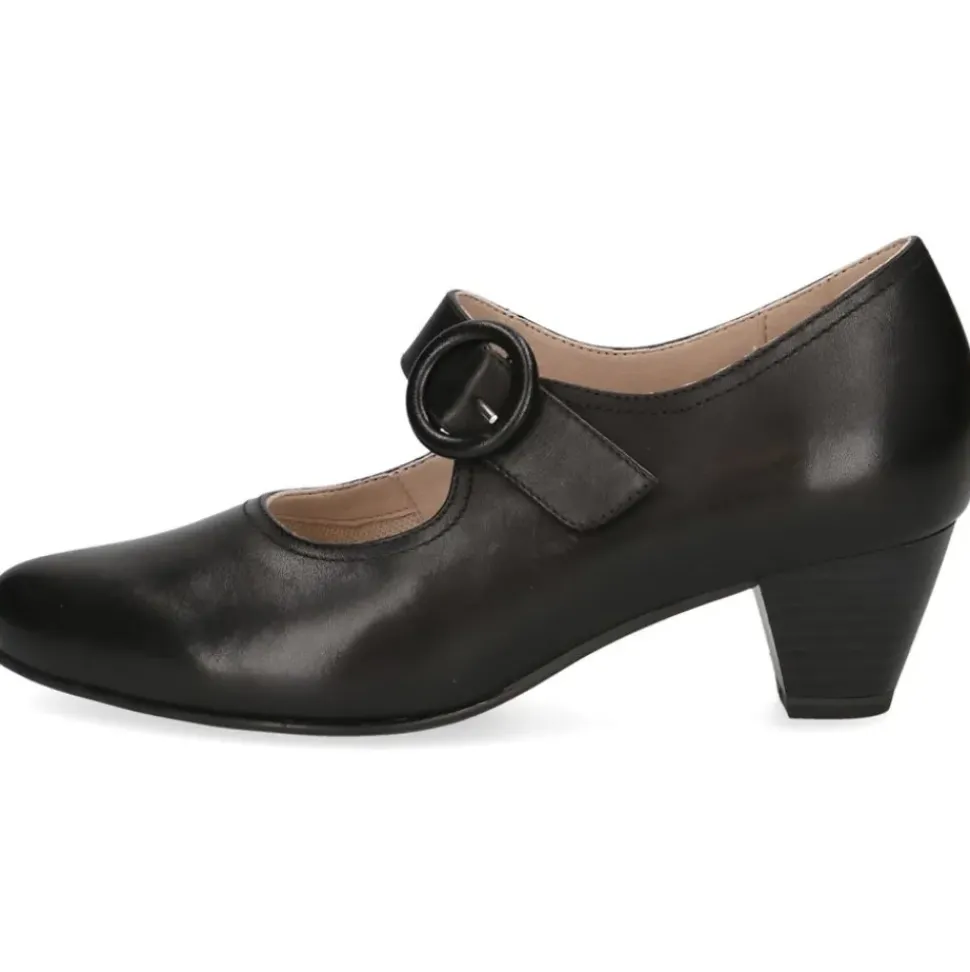Caprice Damen Pumps Riemchenpumps Leder Komfortweite G schwarz S14 9-24406-42