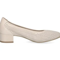 Caprice Pumps Leder Lasercuts H- Weite beige S14 9-22501-42