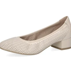 Caprice Pumps Leder Lasercuts H- Weite beige S14 9-22501-42