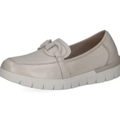 Caprice Slipper Loafer Leder Kettendetail H- Weite Wechselfußbett beige S14 9-24700-42