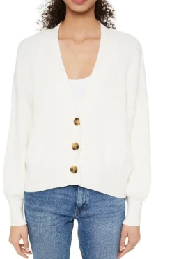 EDC Cardigan Strickjacke Biobaumwolle  weiß S12 992CC1I302