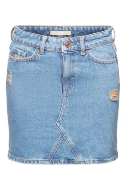 EDC Denim-Minirock mit gerippten Details blau S23 023CC1D301