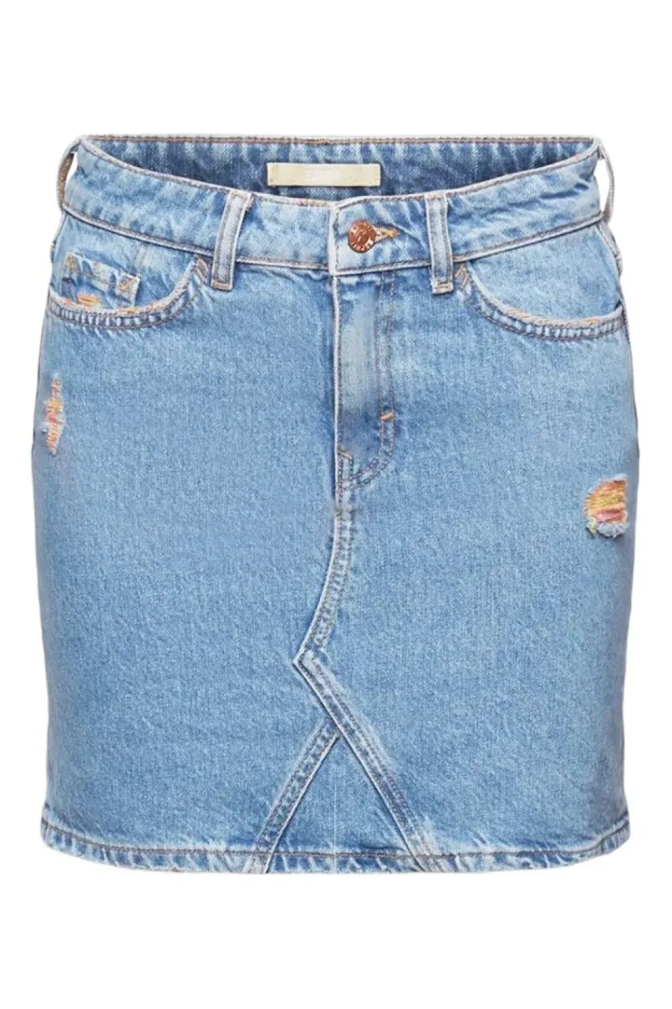 EDC Denim-Minirock mit gerippten Details blau S23 023CC1D301