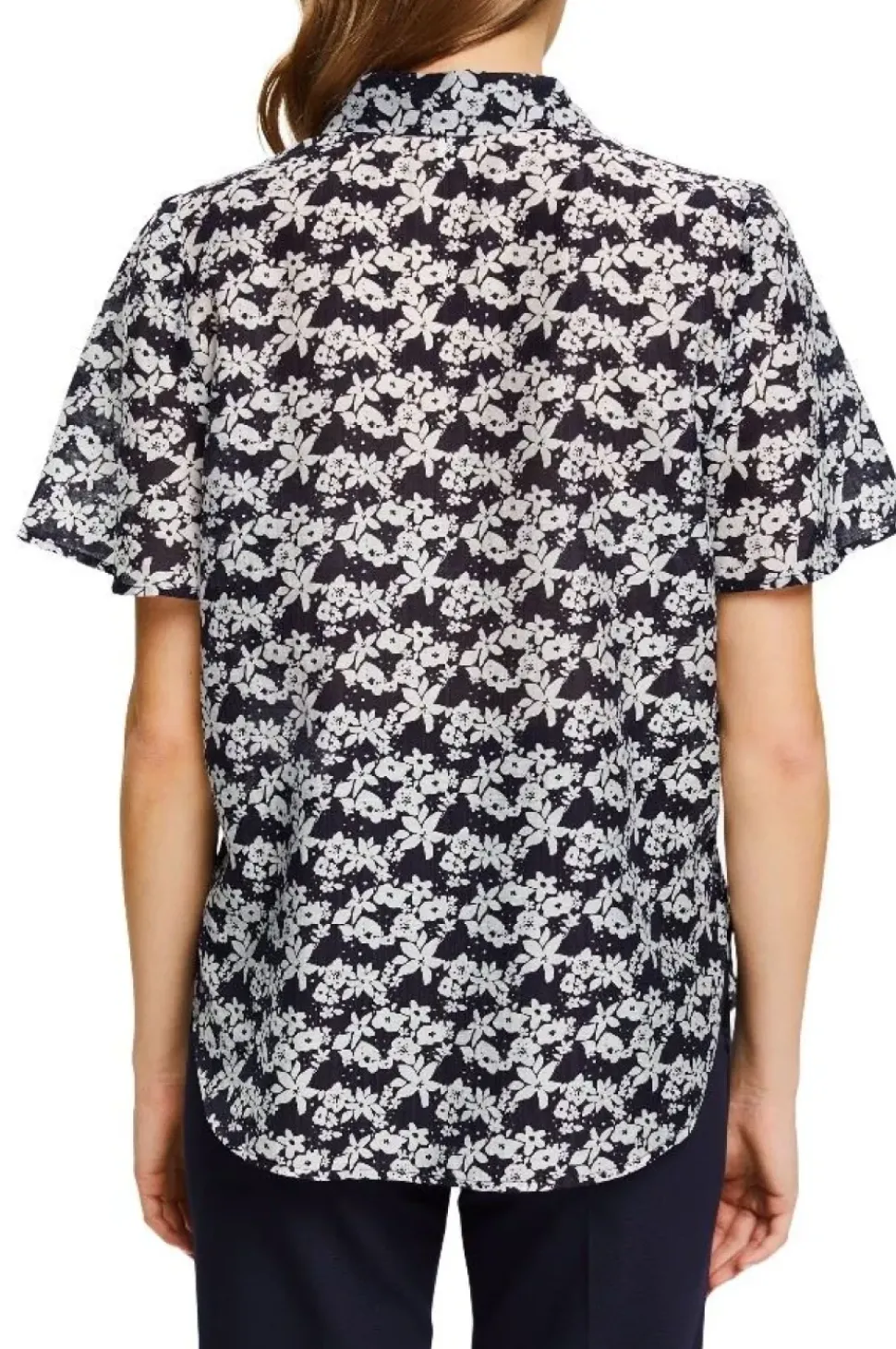 EDC geblümte Bluse mit Leinen 032CC1F302